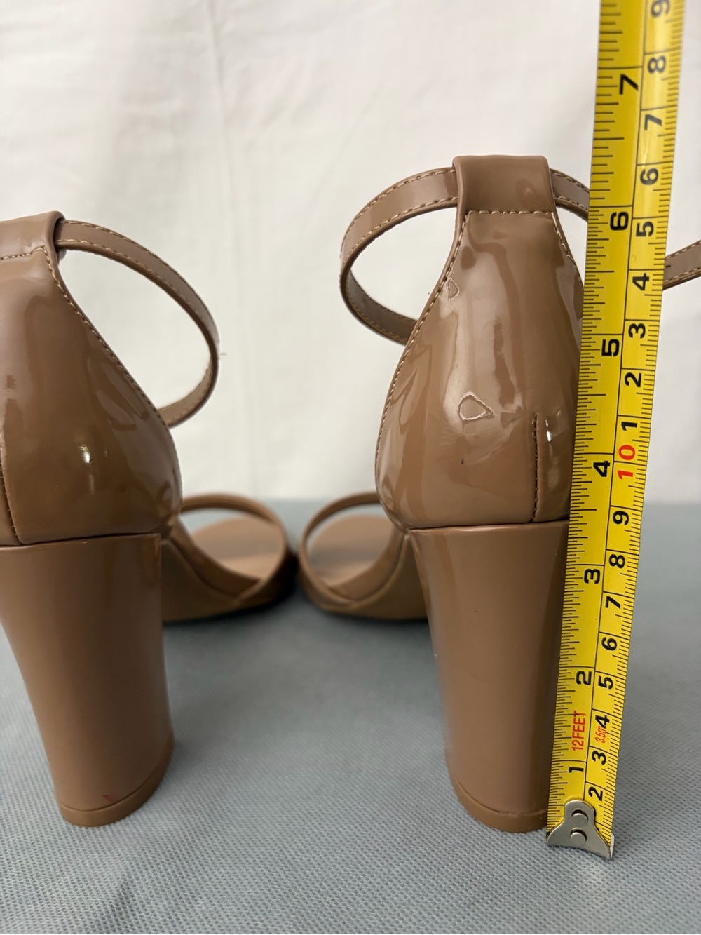 Madden Girl Beige Block Heel Sandals Ankle Strap Size 7 (B223) - Picture 9 of 12